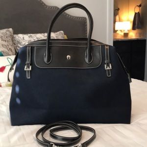 EUC ETIENNE AIGNER satchel comes with shoulder strap brown and dark denim